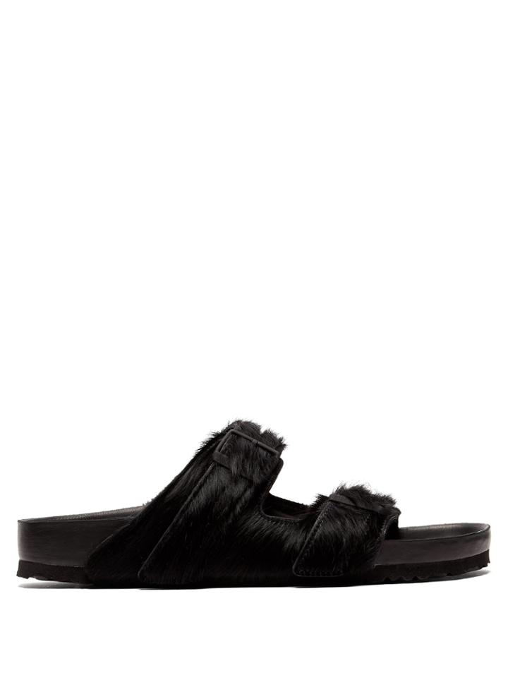 Rick Owens X Birkenstock Arizona Calf-hair Sandals