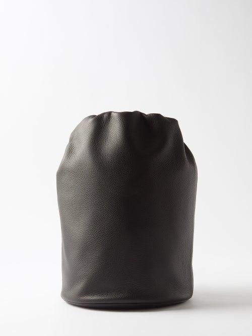 The Row - Sporty Grained-leather Backpack - Womens - Black