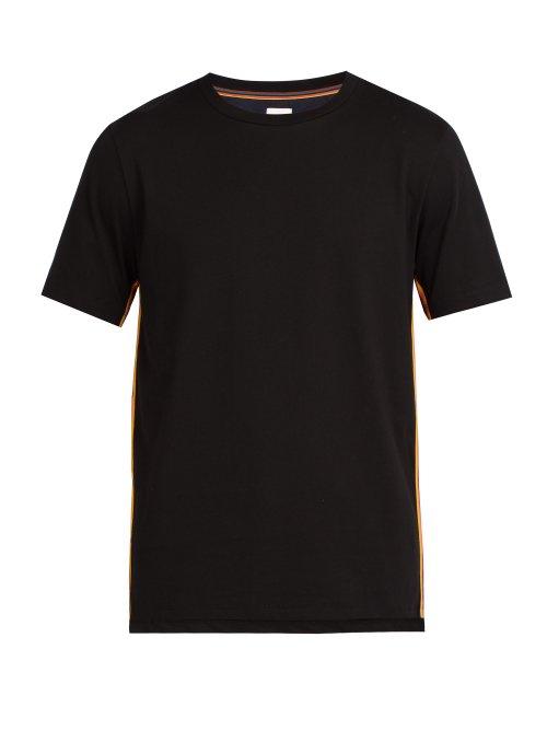 Matchesfashion.com Paul Smith - Striped Trim Cotton Jersey T Shirt - Mens - Black
