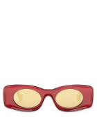Matchesfashion.com Loewe Paula's Ibiza - Rectangular Oval Acetate Sunglasses - Womens - Red