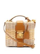 Matchesfashion.com Mark Cross - Harley Rattan Wicker And Leather Box Bag - Womens - Tan Multi