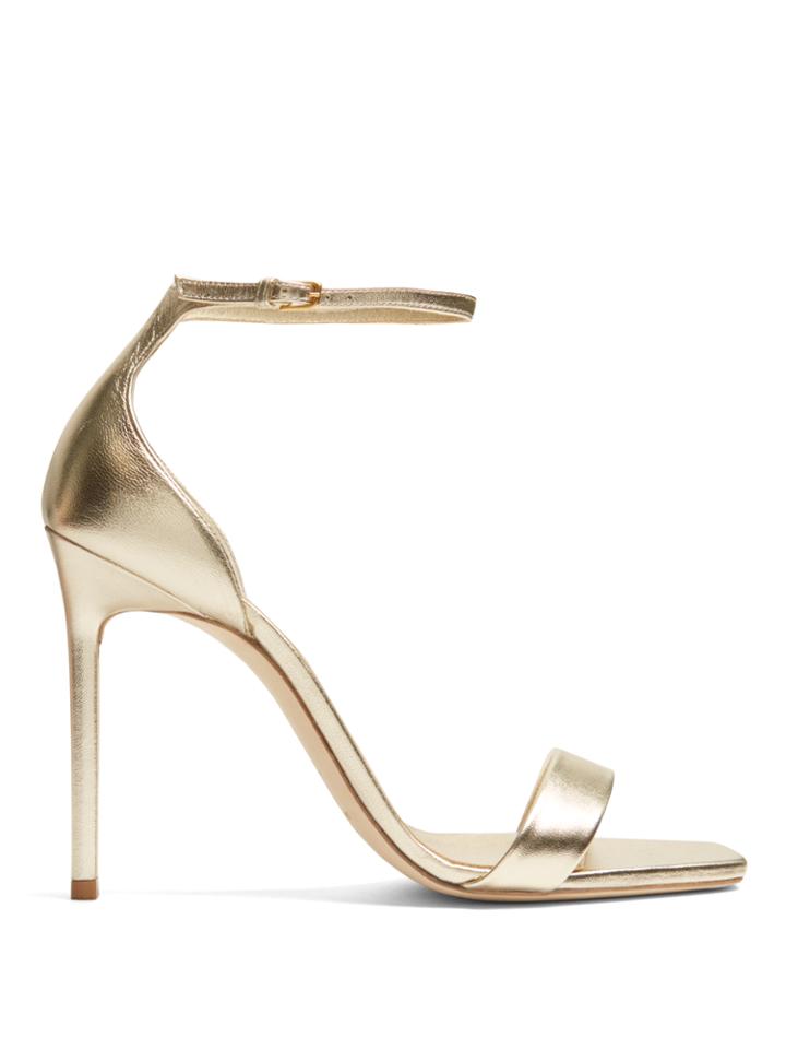 Saint Laurent Amber Metallic-leather Sandals