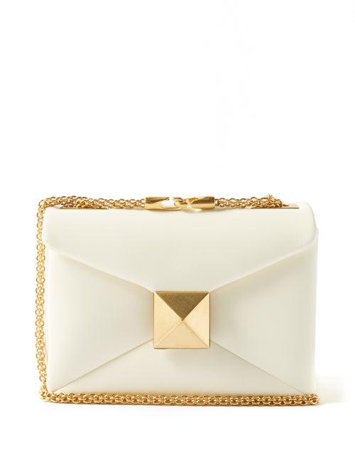 Valentino Garavani - One Stud Leather Shoulder Bag - Womens - White