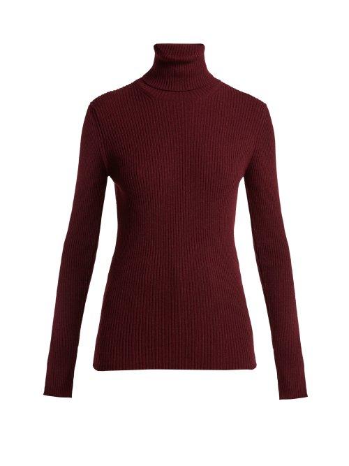 Matchesfashion.com Hillier Bartley - Cashmere Roll Neck Sweater - Womens - Burgundy