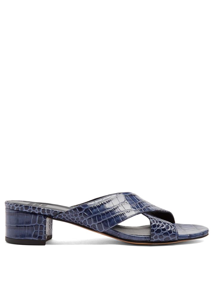 Maryam Nassir Zadeh Lauren Crocodile-effect Leather Sandals