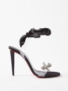 Christian Louboutin - Astrinodo 100 Satin Ankle-tie Sandals - Womens - Black