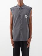 Maximilian Davis - Ezekiel Printed Wool-blend Sleeveless Shirt - Mens - Grey