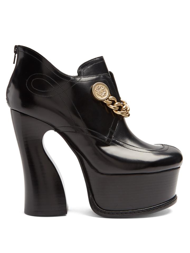 Maison Margiela Curved-heel Leather Platform Pumps