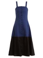 Matchesfashion.com Staud - Dusk Cotton Blend Dress - Womens - Blue
