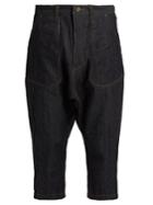 Yohji Yamamoto Regulation Cropped Dropped-crotch Jeans