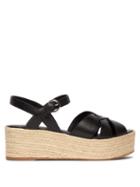 Matchesfashion.com Prada - Crossover Leather Flatform Sandals - Womens - Black