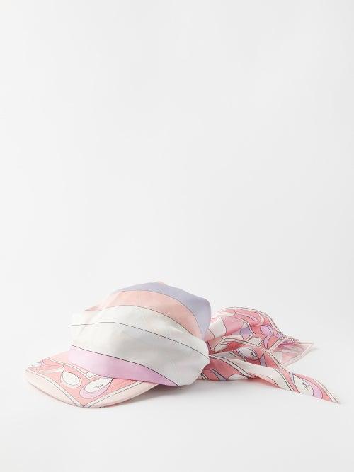 Emilio Pucci - Iride And Pesci-print Silk-twill Cap - Womens - Pink Multi