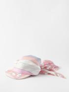 Emilio Pucci - Iride And Pesci-print Silk-twill Cap - Womens - Pink Multi