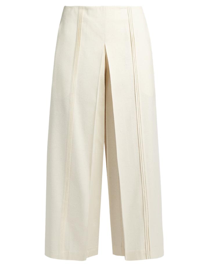 Zeus + Dione Pleiads Wide-leg Raw-silk Trousers