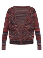 Matchesfashion.com Bless - Striped Sleeve Wool Cardigan - Mens - Red Multi
