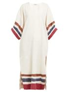 Matchesfashion.com Three Graces London - Livietta Striped Linen Blend Kaftan - Womens - Cream Multi