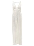 Matchesfashion.com Kasia Kulenty - Selena Braided-tie Cotton-gauze Maxi Dress - Womens - White