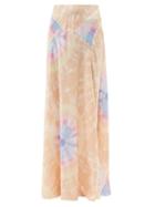 Ladies Rtw Paco Rabanne - High-rise Tie Dye-print Satin Maxi Skirt - Womens - Orange Multi