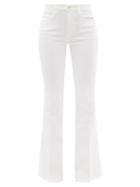 Ladies Rtw Frame - Le High Cotton-blend Flared-leg Jeans - Womens - White