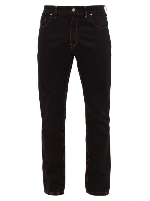 Matchesfashion.com Fendi - Ff Logo Patch Slim-leg Jeans - Mens - Black
