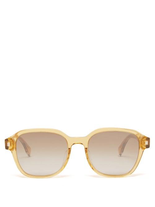 Fendi - Square Acetate Sunglasses - Mens - Yellow