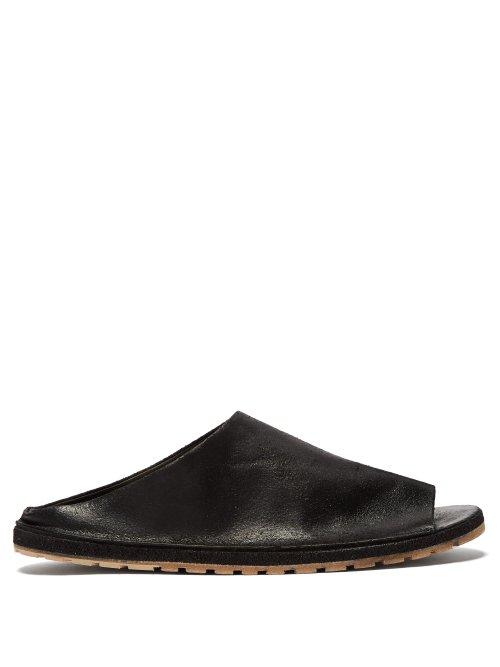 Matchesfashion.com Marsll - Stracarro Cracked Leather Slides - Mens - Black