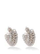 Bottega Veneta - Disc Cubic Zirconia & Sterling-silver Earrings - Womens - Silver