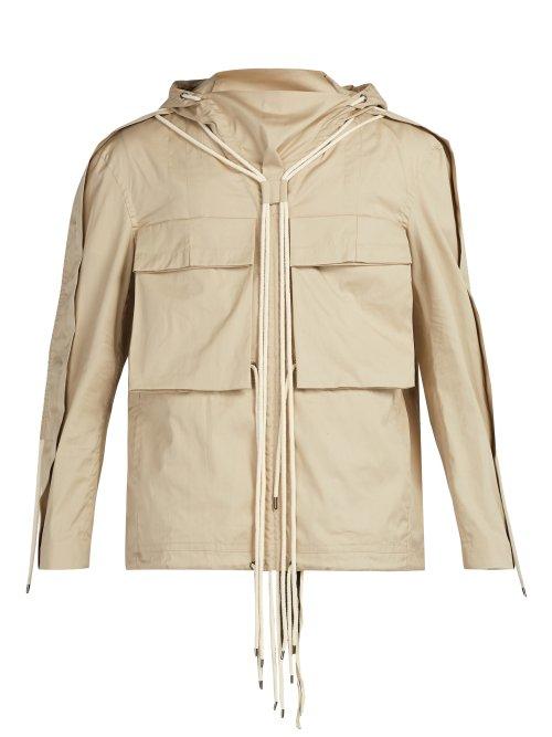 Matchesfashion.com Craig Green - Drawstring Hooded Cotton Shirt - Mens - Beige