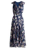 Saloni Rita Floral-devor Silk-blend Asymmetric Dress