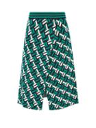 Dodo Bar Or - Shaun Front-slit Geometric-jacquard Skirt - Womens - Green Multi