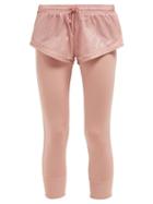 Matchesfashion.com Adidas By Stella Mccartney - Logo Print Leggings With Shorts - Womens - Light Pink