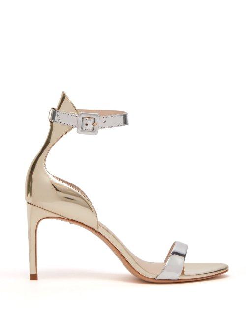 Matchesfashion.com Sophia Webster - Nicole Metallic Leather Sandals - Womens - Silver Gold