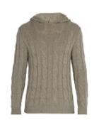 Matchesfashion.com Ralph Lauren Purple Label - Cashmere Cable Knit Hooded Sweater - Mens - Grey