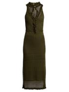 Matchesfashion.com Altuzarra - Butterfield Pointelle Knit Dress - Womens - Dark Green
