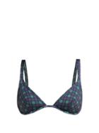 Matchesfashion.com Ephemera - Classic Tartan Triangle Bikini Top - Womens - Green Print