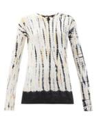 Matchesfashion.com Proenza Schouler - Tie-dyed Cotton-jersey Long-sleeved T-shirt - Womens - Pink Multi