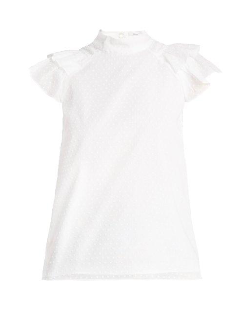 Matchesfashion.com Erdem - Opal Cotton Voile Blouse - Womens - White