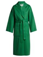 Matchesfashion.com Loewe - Belted Wool And Cashmere Blend Coat - Womens - Green