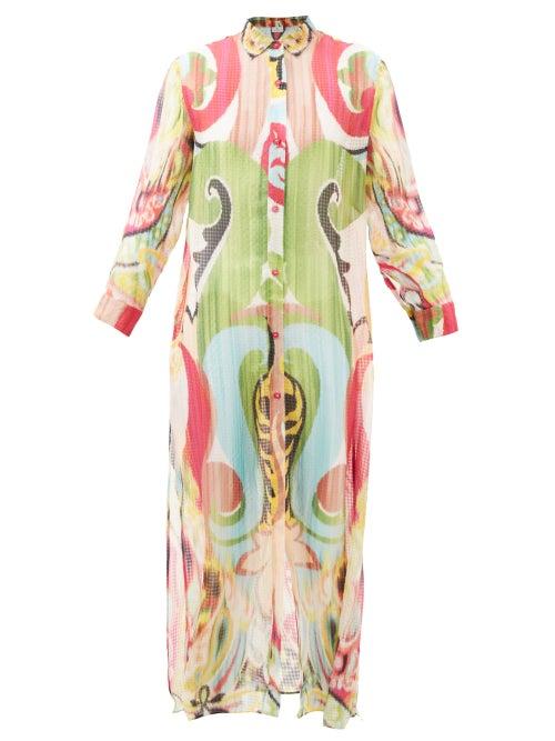 Etro - Don't Stop Viola Abstract-print Silk Dress - Womens - Multi