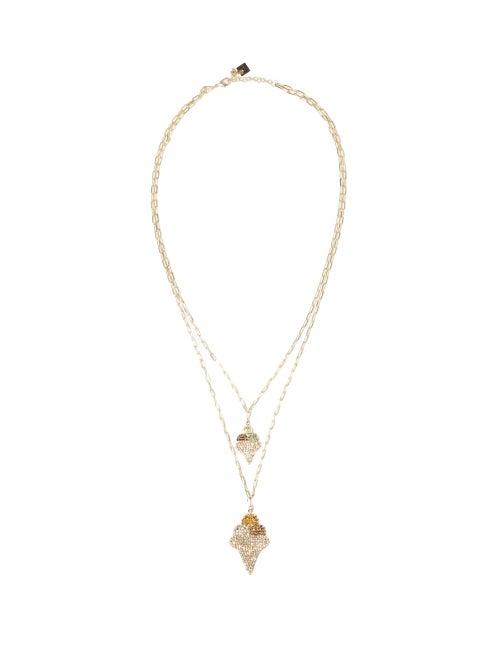 Matchesfashion.com Rosantica - Gelateria Ice Lolly-charm Crystal Necklace - Womens - Gold Multi