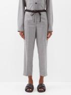 Jil Sander - Pleated Wool Straight-leg Trousers - Womens - Dark Grey