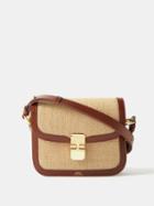 A.p.c. - Grace Small Leather-trim Jute Shoulder Bag - Womens - Tan