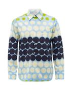 Mens Rtw Marni - Dot-print Cotton-poplin Shirt - Mens - Blue