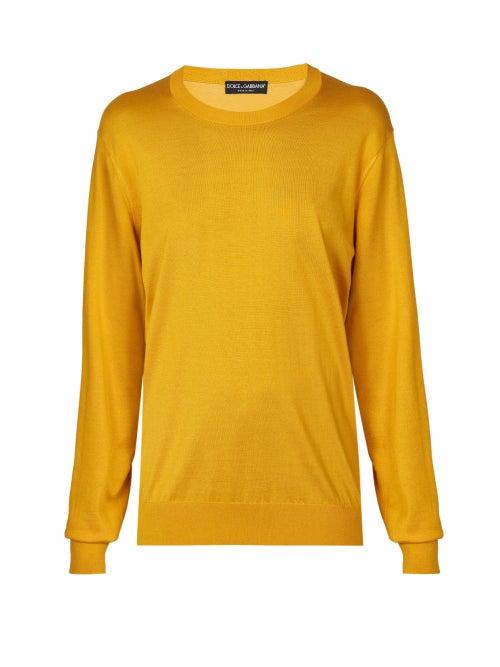 Matchesfashion.com Dolce & Gabbana - Round-neck Sweater - Womens - Yellow