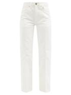 Ladies Rtw Raey - Push Organic-cotton Straight-leg Jeans - Womens - White