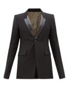 Matchesfashion.com Rick Owens - Contrast-lapel Single-breasted Tuxedo Jacket - Mens - Black