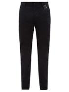 Matchesfashion.com Givenchy - Logo Tab Cotton Blend Chino Trousers - Mens - Black