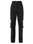 Matchesfashion.com Prada - Mid Rise Cotton Poplin Cargo Trousers - Womens - Black