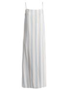 Matchesfashion.com Mara Hoffman - Sena Square Neck Striped Dress - Womens - Blue Stripe
