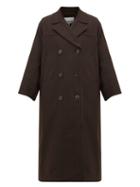 Matchesfashion.com Ganni - Pow Double-breasted Check Twill Coat - Womens - Dark Brown